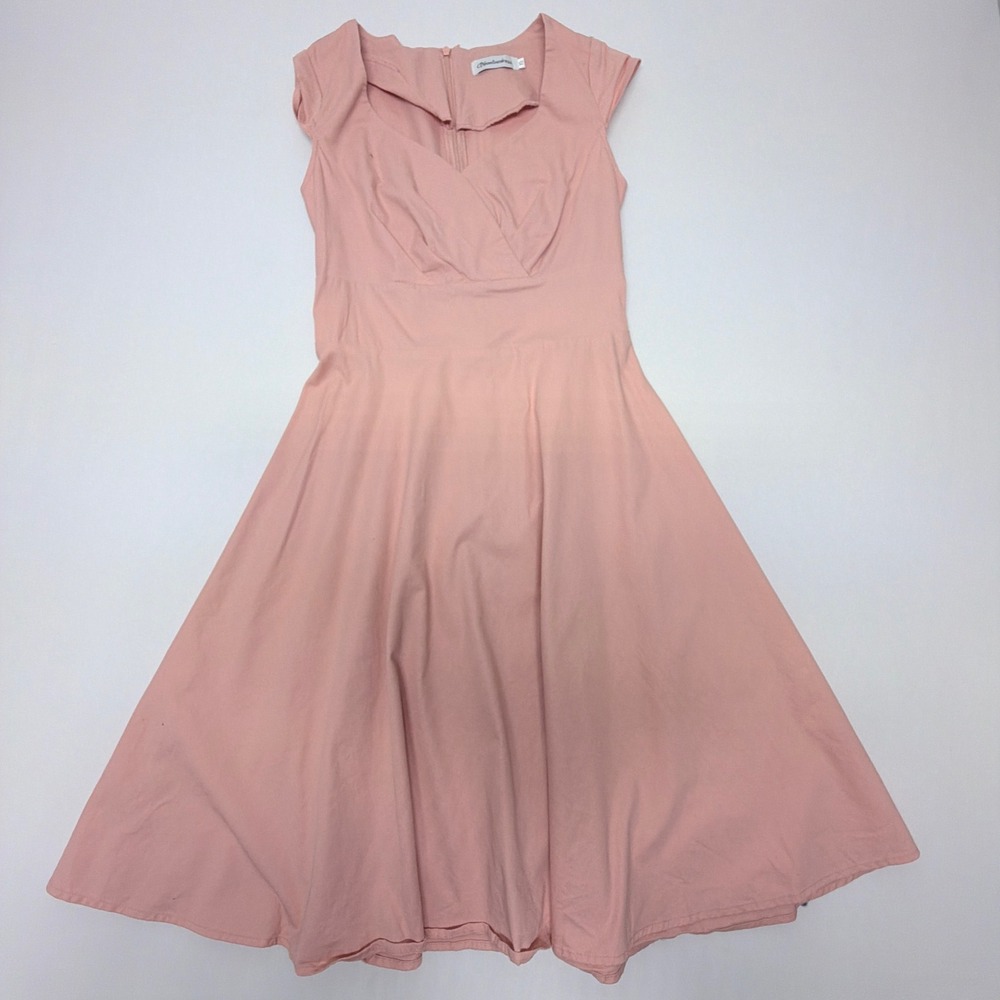 Bbonlinedress Pink Fit & Flare Vintage Style 50s Rockabilly Dress XS